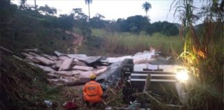 BR-381: carreta carregada de TVs cai de ribanceira, mata motorista e parte da carga é saqueada BR-381: carreta carregada de TVs cai de ribanceira, mata motorista e parte da carga é saqueada