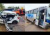MG-129: colisão entre ônibus e carro deixa motorista com fraturas, em Conselheiro Lafaiete MG-129: colisão entre ônibus e carro deixa motorista com fraturas, em Conselheiro Lafaiete