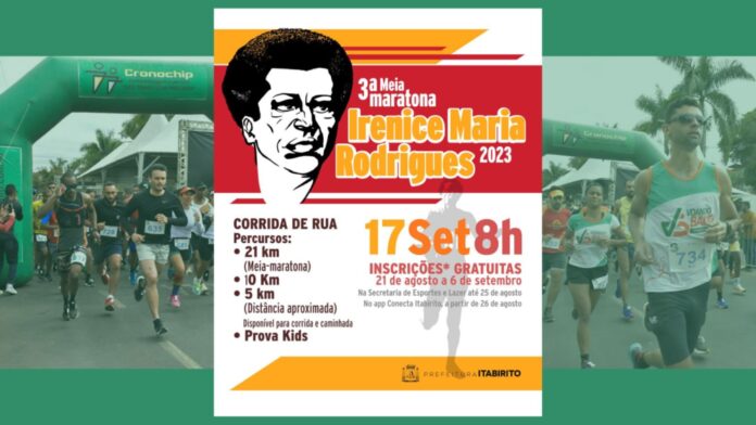 3ª edição da Meia-maratona Irenice Maria Rodrigues. Imagem - divulgação. Edição Radar Geral.
