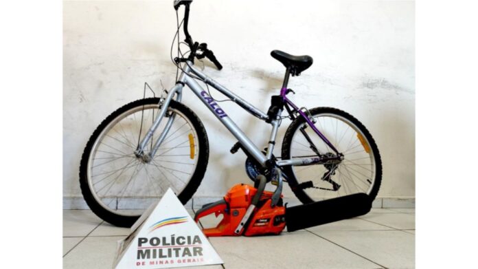 Ouro Preto: bicicleta e motoserra, furtadas em Santo Antônio do Leite, são recuperadas pela PM
