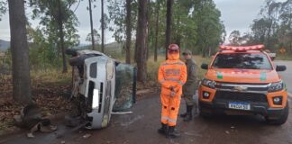 Itabirito, BR-356: carro capota descendo a Serra da Santa Itabirito, BR-356: carro capota descendo a Serra da Santa