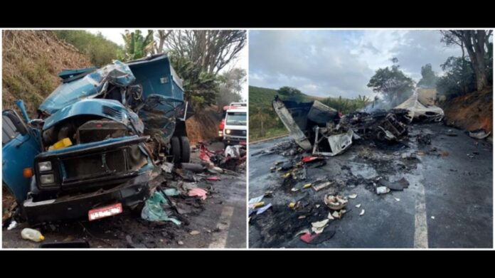 3 pessoas da mesma família e 1 motorista de caminhão morrem em acidente na BR-116