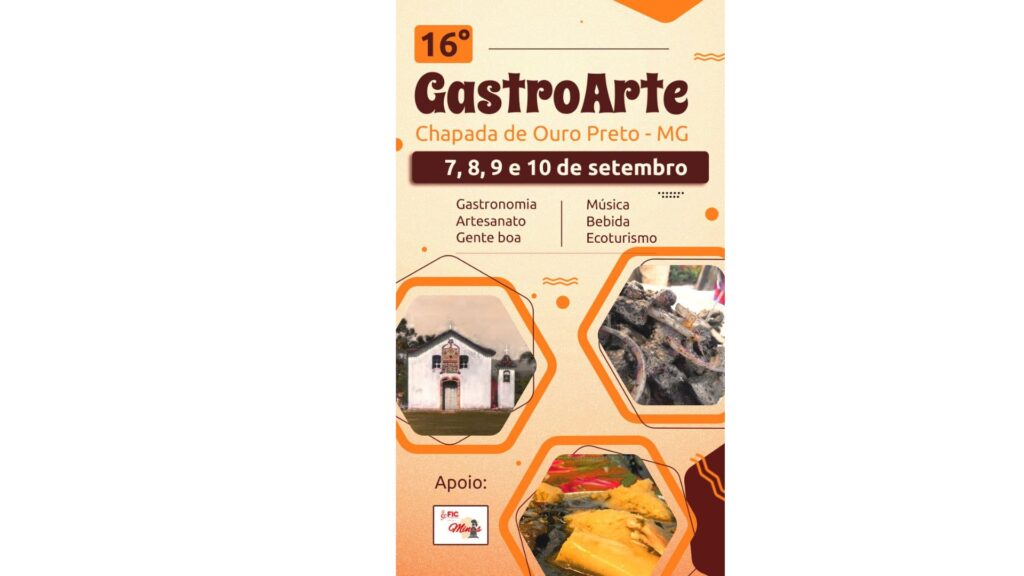 Começa nesta quinta-feira a GastroArte, na Chapada de Ouro Preto