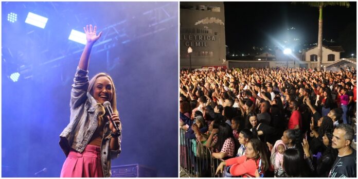 Itabirito: Bruna Karla leva bom público à Praça da Estação no Fest Gospel