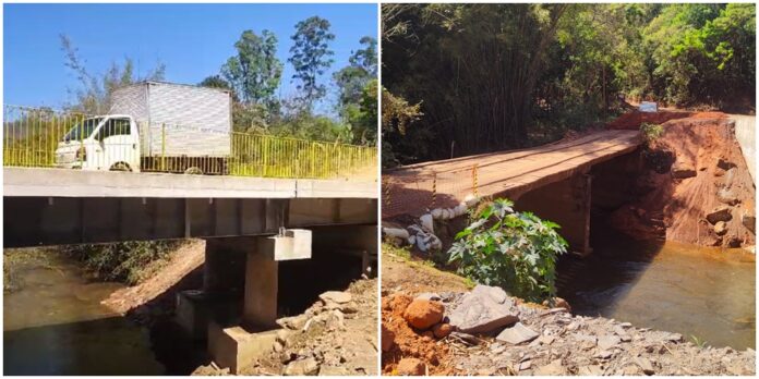 Itabirito: ponte de concreto, que liga Ribeirão do Eixo a São Gonçalo do Bação, é inaugurada