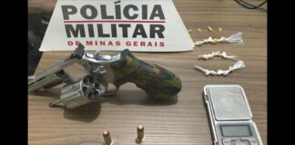 Ouro Preto: com revólver, homem transtornado ameaça companheira em via pública e é preso Ouro Preto: com revólver, homem transtornado ameaça companheira em via pública e é preso