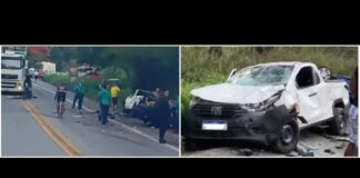 Pelo menos, duas mortes em acidente na BR-381 envolvendo carreta e carros Pelo menos, duas mortes em acidente na BR-381 envolvendo carreta e carros