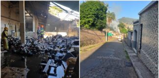 Incêndio atinge fábrica de tecido Itatêxtil, em Itabirito Incêndio atinge fábrica de tecido Itatêxtil, em Itabirito