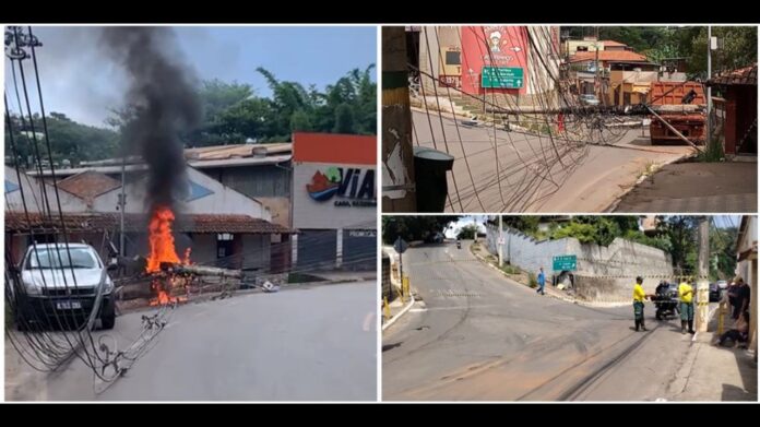 Itabirito (Região Central de Minas) – Dois postes na Rua Dr. Francisco José de Carvalho, no bairro São José, foram derrubados por uma carreta.