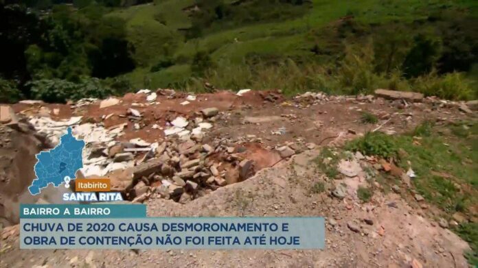 Itabirito: barranco que preocupa moradores do Santa Rita é assunto na Record TV