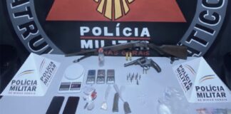 Morada Viva, Itabirito: PM prende 1 por tráfico e apreende revólver, espingarda e drogas