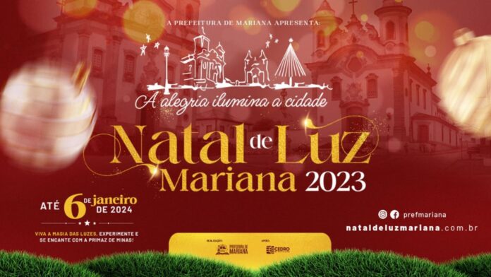 Prefeitura de Mariana lança Natal de Luz 2023 na sexta-feira