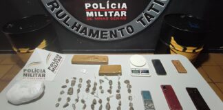 Mariana: PM apreende barras e buchas de maconha, além de cocaína, com jovem de 19 anos Mariana: PM apreende barras e buchas de maconha, além de cocaína, com jovem de 19 anos