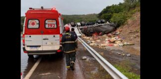 BR-251: motorista morre após caminhão tombar; veja fotos BR-251: motorista morre após caminhão tombar; veja fotos