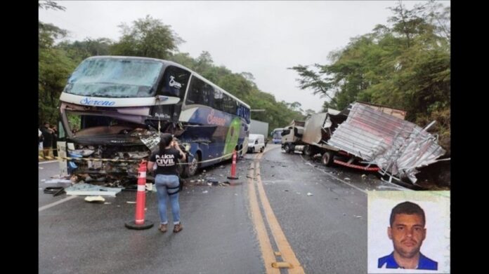 Motorista morre e 8 pessoas ficam feridas em choque entre ônibus e carreta na BR-116; veja fotos