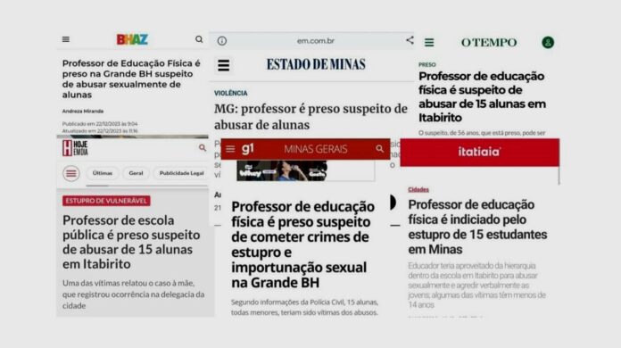 Caso do professor suspeito de abusar de alunas em Itabirito ganha repercussão na imprensa mineira