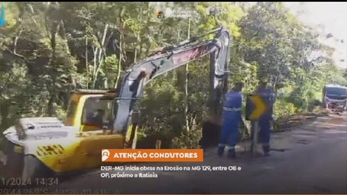 Obras contra erosão são iniciadas na MG-129 entre Ouro Preto e Ouro Branco