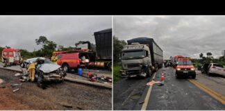 Bebê morto e pais presos às ferragens em acidente na MGC-122 Bebê morto e pais presos às ferragens em acidente na MGC-122