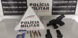 Mariana: Polícia Militar encontra arma de fogo dentro de cofre de uma oficina mecânica