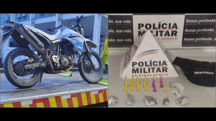 Mariana: jovem de 23 anos é preso com drogas após cair de moto fugindo da PM em alta velocidade