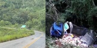Vídeo registra caminhão ao cair de barranco na MG-129, entre Ouro Branco e Ouro Preto Vídeo registra caminhão ao cair de barranco na MG-129, entre Ouro Branco e Ouro Preto