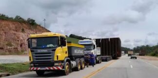 Trecho da BR-040 será interditado para transporte de carga gigante para Belo Horizonte Trechos da BR-040 ficarão fechados para o transporte da carga - Foto: Via 040