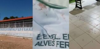 Minas Gerais: aluno de 17 anos esfaqueia três pessoas e coloca fogo na cortina da escola A Escola Estadual Coronel Elpídio Alves Ferreira viveu momentos de terror na noite da última quarta-feira (20) - Foto: Reprodução Hoje em Dia/Redes Sociais