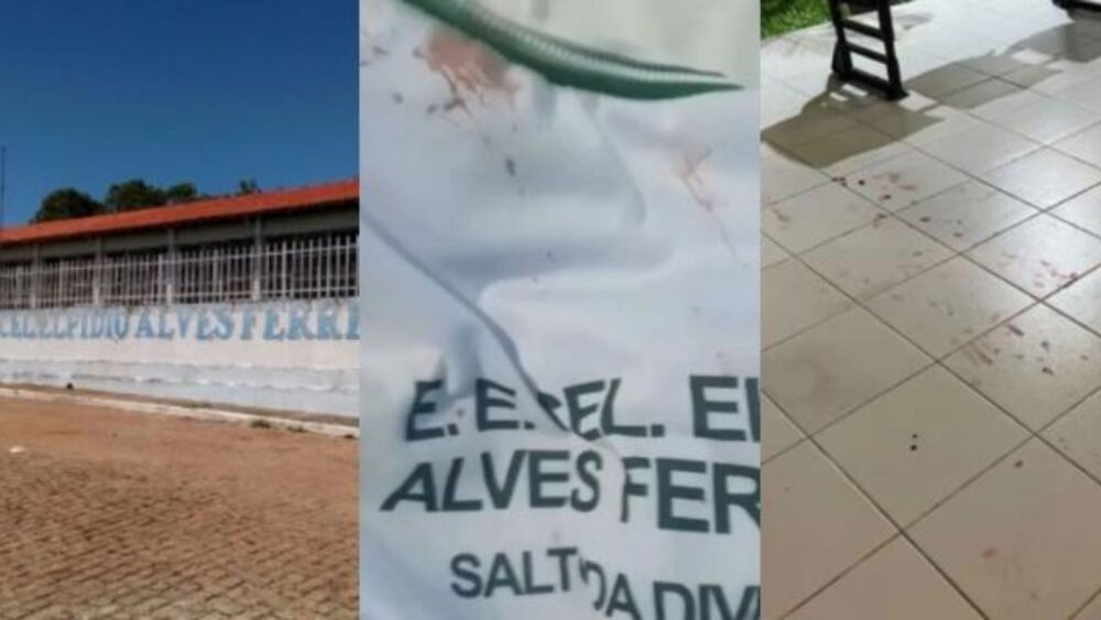 A Escola Estadual Coronel Elpídio Alves Ferreira viveu momentos de terror na noite da última quarta-feira (20) - Foto: Reprodução Hoje em Dia/Redes Sociais
