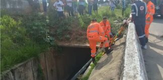 MG: motociclista se envolve em acidente, é arremessado 4 m, perde capacete e cai em córrego MG: motociclista se envolve em acidente, é arremessado 4 m, perde capacete e cai em córrego