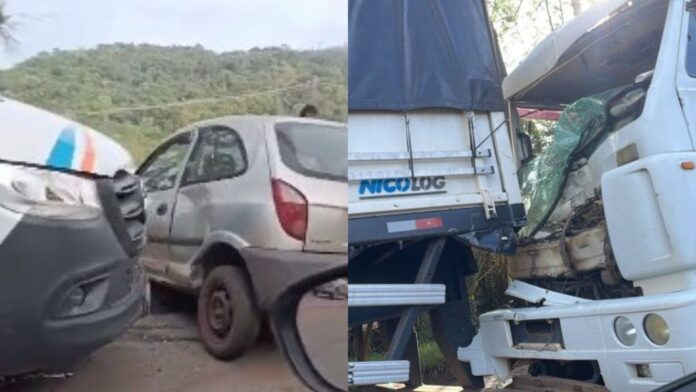 2 acidentes envolvendo carretas, van e carro são registrados na BR-040, em Ouro Preto e Lafaiete