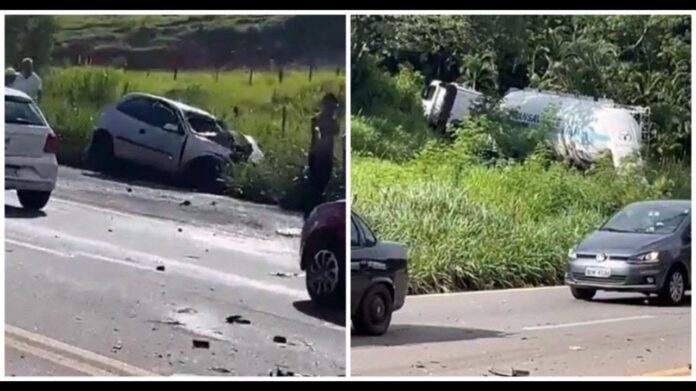 Motorista morre após carro colidir com carreta na BR-381