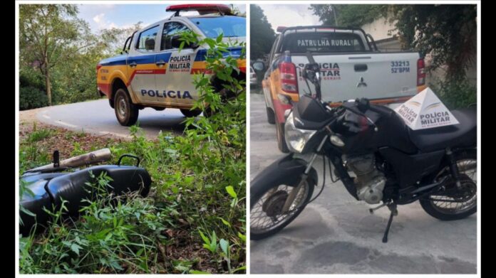 Itabirito: moto furtada de motoboy é recuperada pela Patrulha Rural da PM