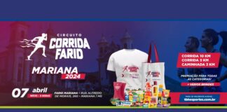 Marco esportivo: Corrida Farid Mariana promete movimentar a cidade no próximo domingo Circuito de Corrida Farid 2024 em Mariana. Imagem - reprodução.