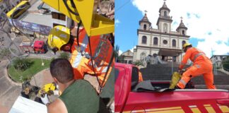 Homem fica preso em plataforma de 10 m durante ensaio de apresentação em Conselheiro Lafaiete Homem fica preso em plataforma de 10 m durante ensaio de apresentação da Páscoa em Conselheiro Lafaiete