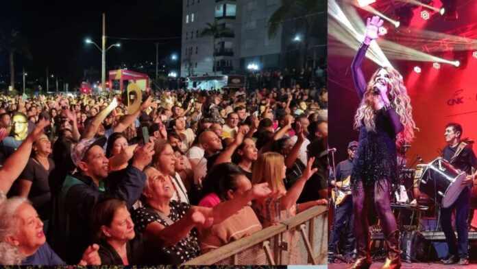 Itabirito: Elba Ramalho é show na Praça da Estação durante o 