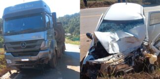 BR-356: motorista invade contra mão e atinge carreta próximo ao acesso 2 de Itabirito BR-356: motorista invade contra mão e atinge carreta próximo ao acesso 2 de Itabirito