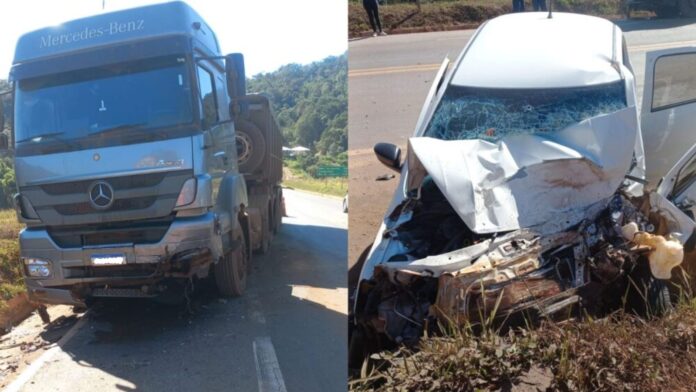 BR-356: motorista invade contra mão e atinge carreta próximo ao acesso 2 de Itabirito