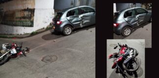 Itabirito: moto e carro se envolvem em batida; garupa fica ferido Itabirito: moto e carro se envolvem em batida e garupa fica ferido