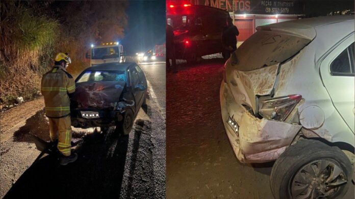 Motorista foge após acertar traseira de carro na BR-040, em Conselheiro Lafaiete