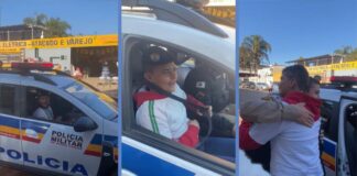 PMs de Itabirito realizam sonho de aluno da Apae; VEJA VÍDEO PMs de Itabirito realizam sonho de aluno da Apae; VEJA VÍDEO