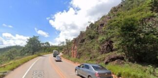 Itabirito, BR-356: motociclista passa mal e é socorrido com dor abdominal na Serra da Santa Serra da Santa - Foto: Google Street View