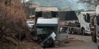 Caminhão-baú perde controle, motorista salta e veículo atinge barranco, na BR-381 Motorista pula de caminhão-baú após veículo perder o controle e atingir barranco na BR-381