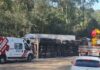 BR-381: carreta tomba e colide com caminhão-baú e uma caminhonete em São Gonçalo do Rio Abaixo