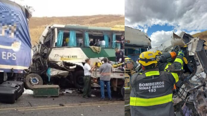 BR-116: colisão frontal entre ônibus e carreta deixa 4 mortos e 32 feridos