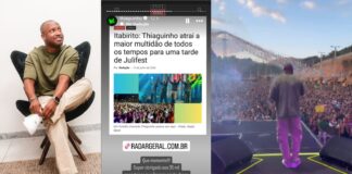 Itabirito, Julifest: Thiaguinho compartilha nos Stories de seu Instagram matéria do Radar Geral Itabirito, Julifest: Thiaguinho compartilha nos Stories de seu Instagram matéria do Radar Geral