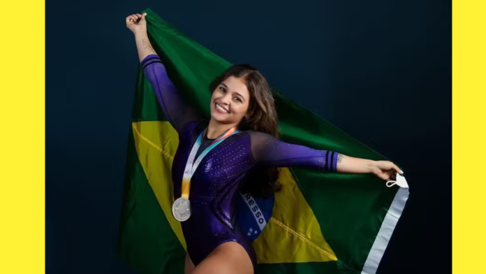 Alice Gomes é Ouro Preto na equipe brasileira de ginástica de trampolim nas Olimpíadas de Paris