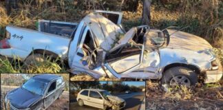 Acidente entre 3 veículos mata 2 homens, na BR-365 Acidente entre 3 veículos mata 2 homens, na BR-365