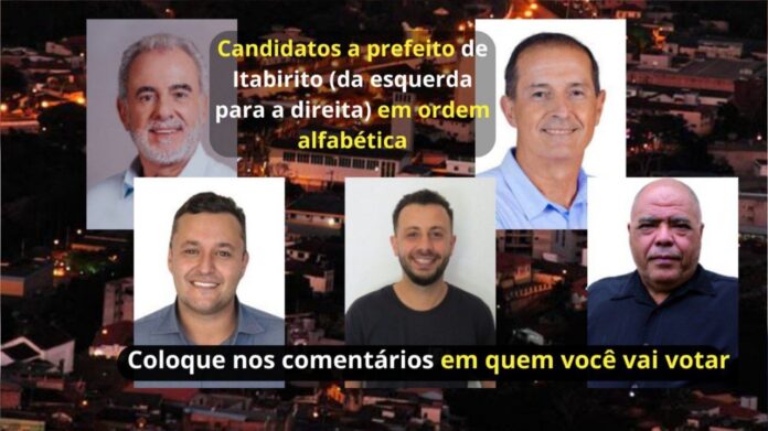 Itabirito: Alex, Elio, Ricardo, Thomás e Wilson estão na disputa para prefeito; veja bens declarados por eles