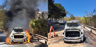 Carro, que seguia sentido Nova Lima, é consumido por fogo na BR-356, em BH; VEJA FOTOS Carro, que seguia sentido Nova Lima, é consumido por fogo na BR-356, em BH; VEJA FOTOS