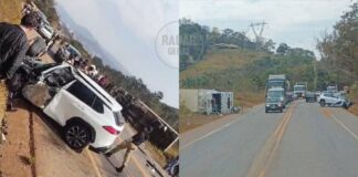 Itabirito: SUV e caminhão se envolvem em acidente perto do Museu do Jeca Tatu, na BR-356; VÍDEO Itabirito, SUV e caminhão se envolvem em acidente perto do Museu do Jeca Tatu, na BR-356; VÍDEO